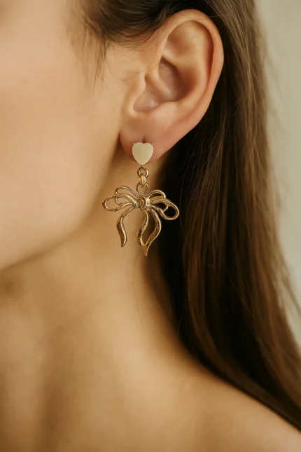 Heart Bow Sparkle Earrings