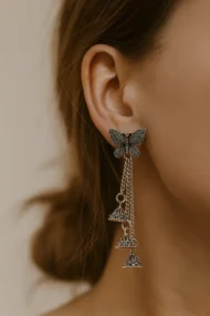 Butterfly Charm Jhumkas, best artificial jewelllery brand in india