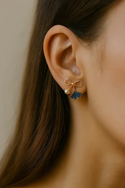 Luxe Pearl Leaf Earrings