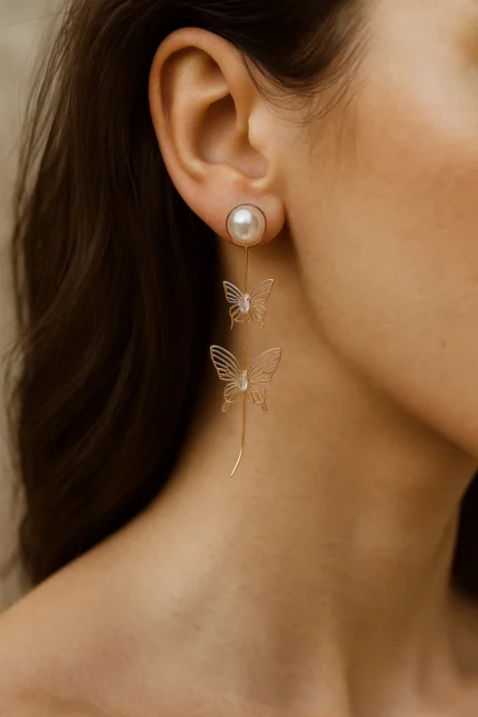 Pearlwing Butterfly Drop Earrings