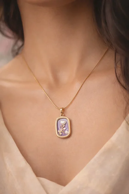 Lavender Pearl Blossom Pendant